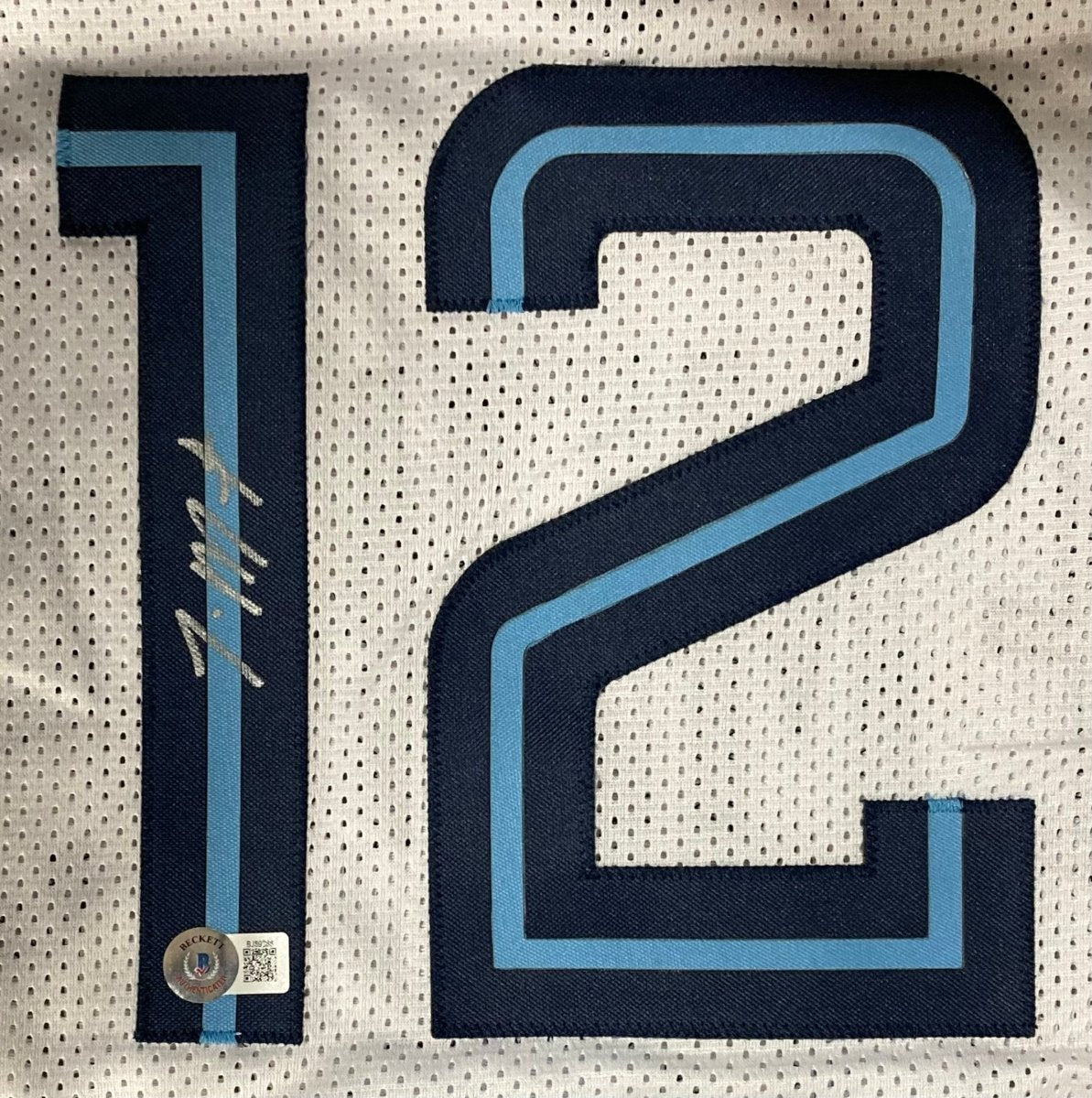 Authentic Ja Morant Signed Custom White Pro Style Basketball Jersey - Limited Edition Collectible for Fans & Memorabilia Enthusiasts - Perfect for Display, Gifting, and Game Day Spirit