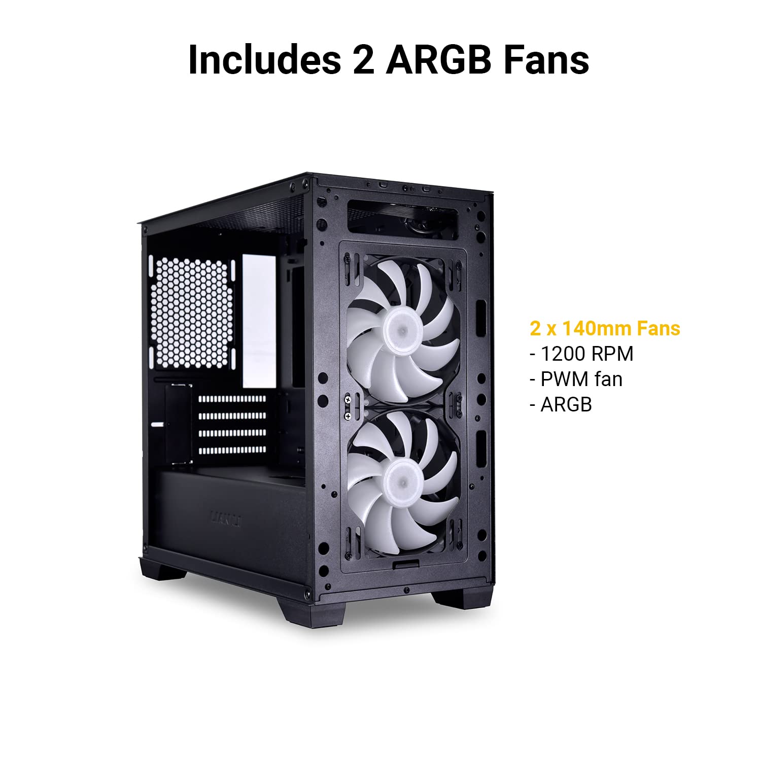 LIAN LI LANCOOL 205M MESH Black Micro ATX PC Case - High Airflow RGB Gaming Computer Case with Mesh Front Panel & 2x140mm ARGB PWM Fans, Tempered Glass Side Panel | Perfect for Gaming Rigs, Streaming PCs & Compact Workstations