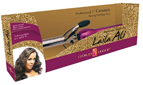 Gold 'N Hot Laila Ali 1 Inch Professional Ceramic Curling Iron Set (Pack of 4) - Perfect for Salon-Quality Curls, Waves & Hairstyles at Home or On-The-Go