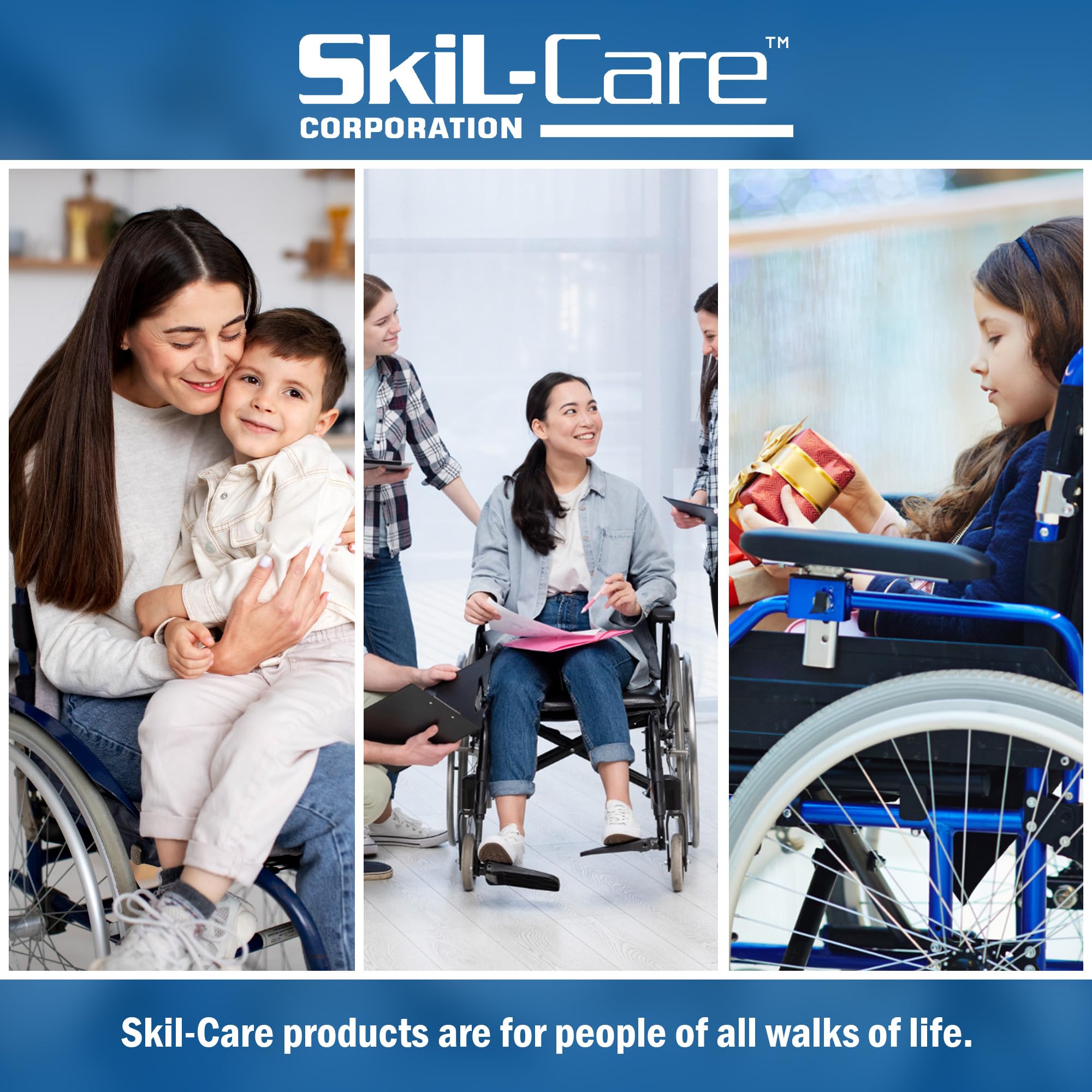 Skil-Care Contour Cushion with Gel Pad & LSII Cover - 16x16x4 Inch Wheelchair Seat Cushion for Pressure Relief & Posture Support - Ideal for Compact Wheelchairs, Elderly Care & Daily Comfort Use