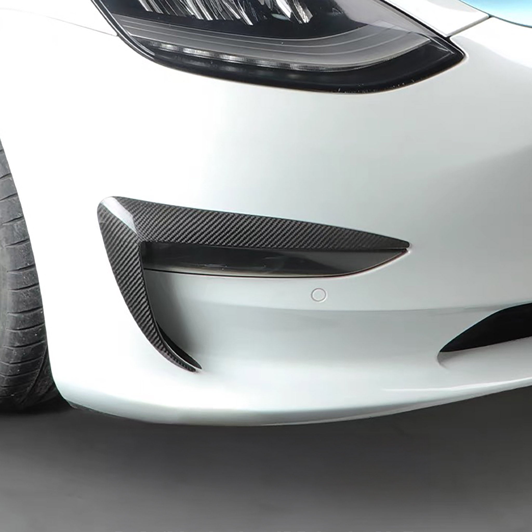 Premium Real Carbon Fiber Fog Light Trim Cover for Tesla Model 3/Y/S/X - Aerodynamic Custom Fit Upgrade | Enhance Style & Protection for Daily Driving & Car Shows