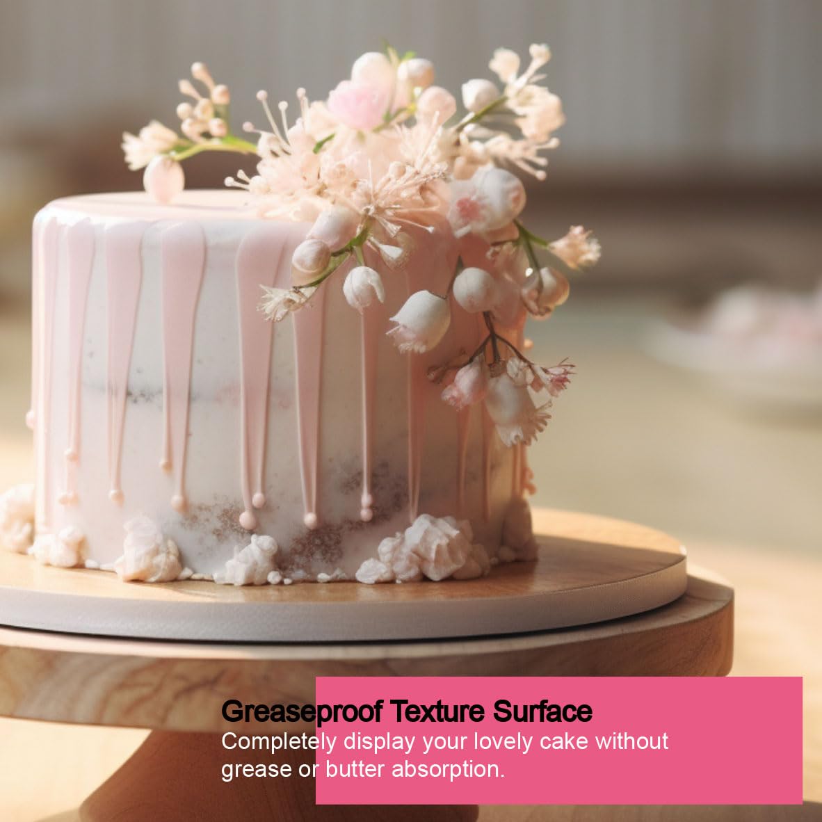 12 Inch Round Cake Drums (3 Pack) - White Greaseproof Cardboard Cake Boards for Heavy & Tiered Cakes - Perfect for Wedding, Birthday & Professional Baking Displays