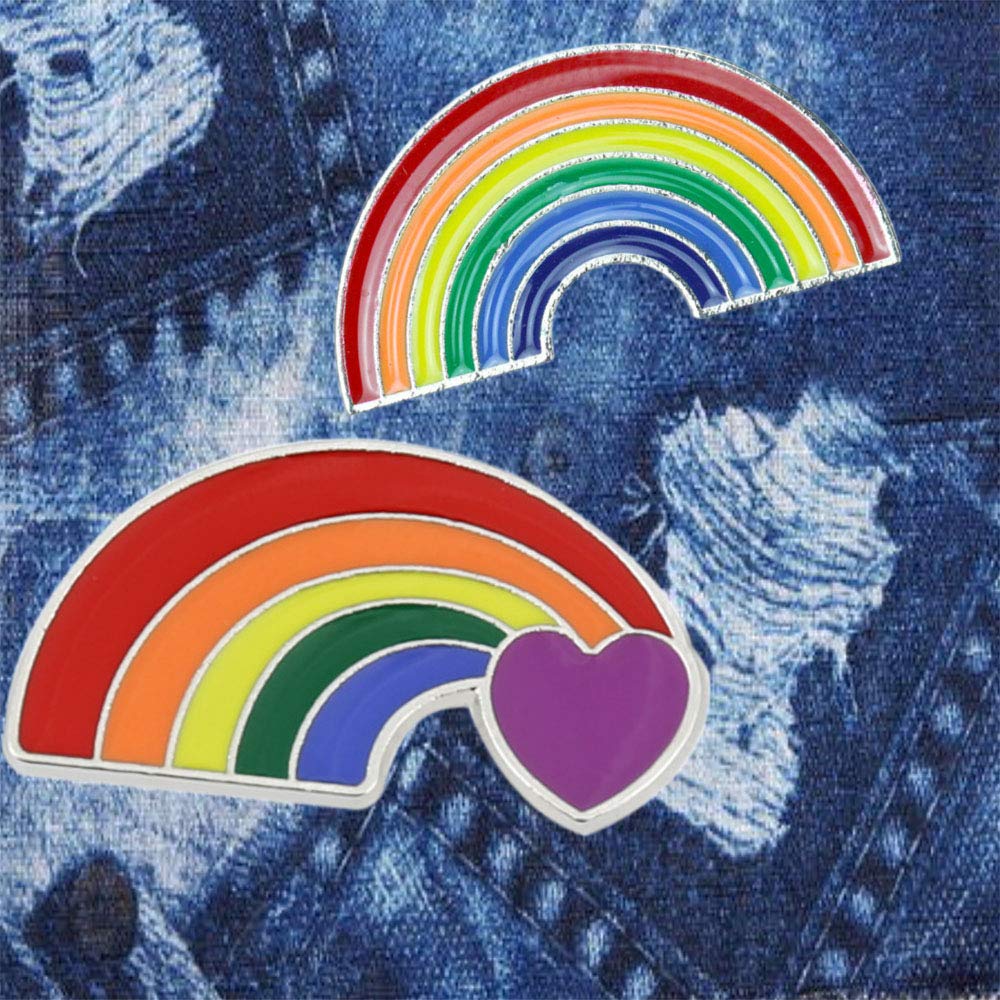 4 Pcs Unisex Rainbow Enamel Pride Brooch Pins - LGBTQ+ Accessories for Clothes, Bags, Backpacks - Perfect for Pride Month, Gifts & Everyday Wear
