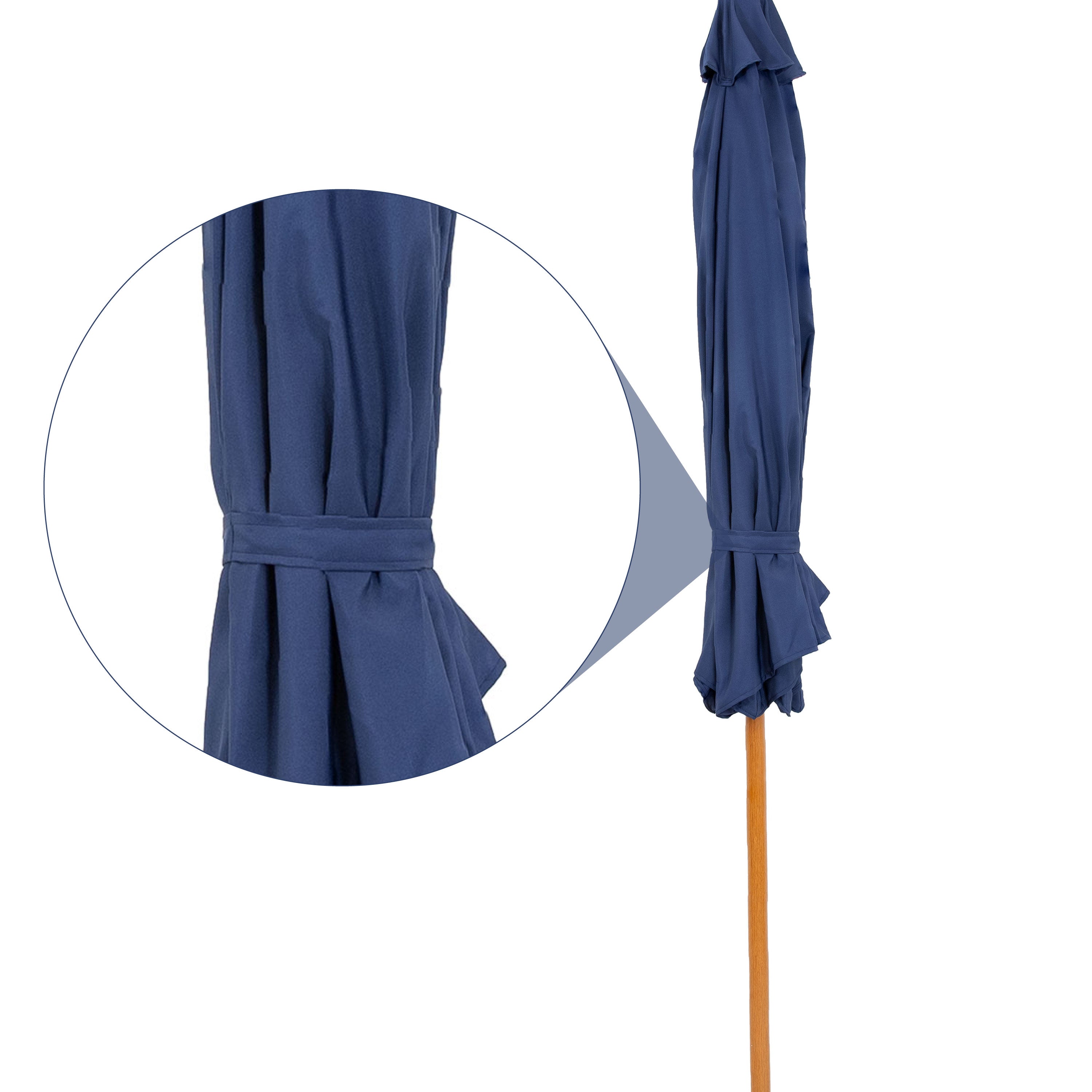 Sunnydaze 8.5 ft Outdoor Patio Umbrella with Realistic Woodgrain Finish - Perfect for Backyard, Poolside, and Garden Shade