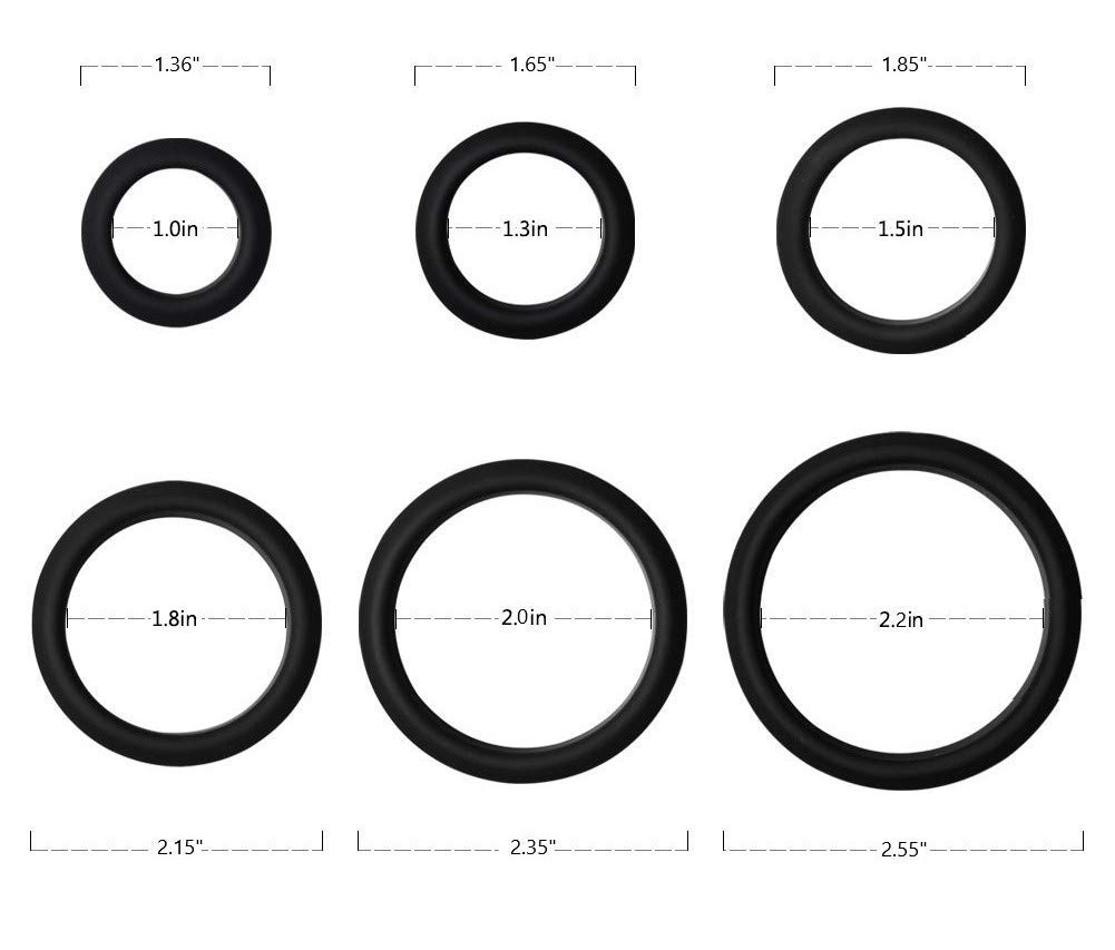 Premium TCSR 6-Pack Silicone Cock Rings Set - Medical Grade Soft & Stretchy Penis Rings for Enhanced Performance - Perfect for Couples, Solo Play & Intimate Moments