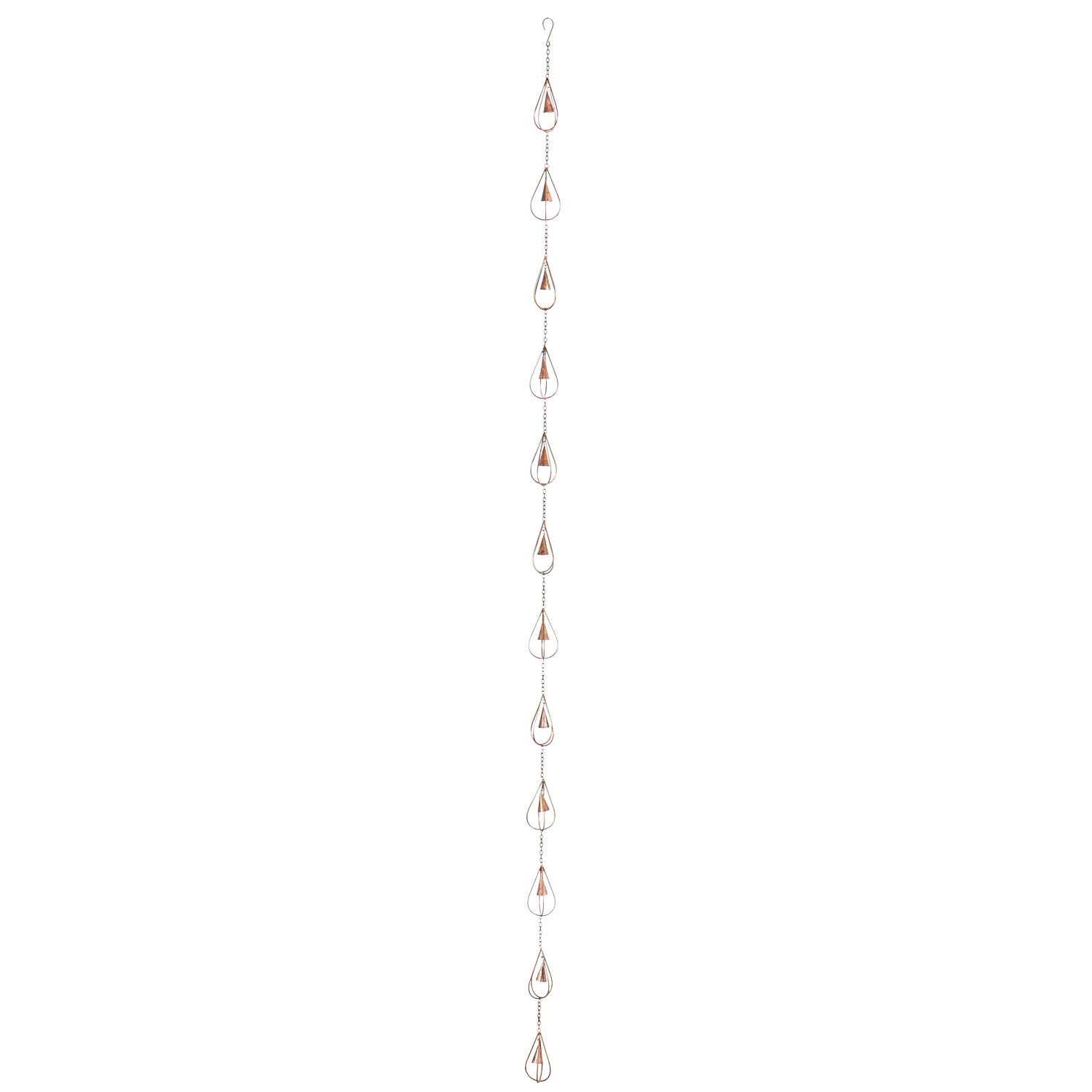 Vintage Iron Rain Chain with Antique Copper Finish - Perfect for Garden Drainage, Downspout Decor & Outdoor Water Features