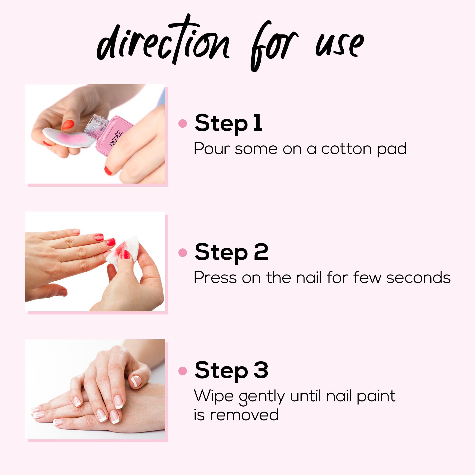 RENEE Nail Polish Remover 30ml - Acetone Free, Moisturizing with Vitamin E & Glycerin - Gentle & Effective for All Nail Types - Nourishes & Prevents Stains - Perfect for Home Manicures, Salon Use & Travel