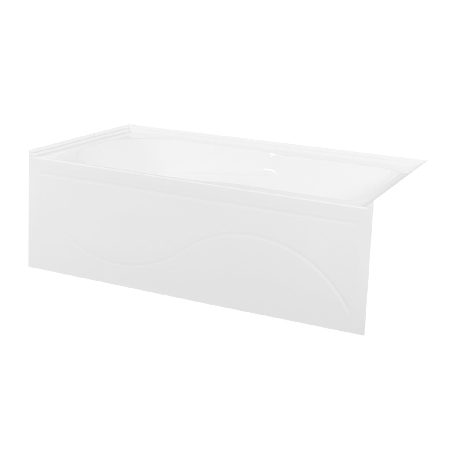 Aqua Eden VTAP603022R 60-Inch Acrylic Rectangular 3-Wall Alcove Bathtub - Anti-Slip Surface, Right-Hand Drain, Glossy White - Perfect for Small Bathrooms, Spa-Like Relaxation & Modern Home Decor