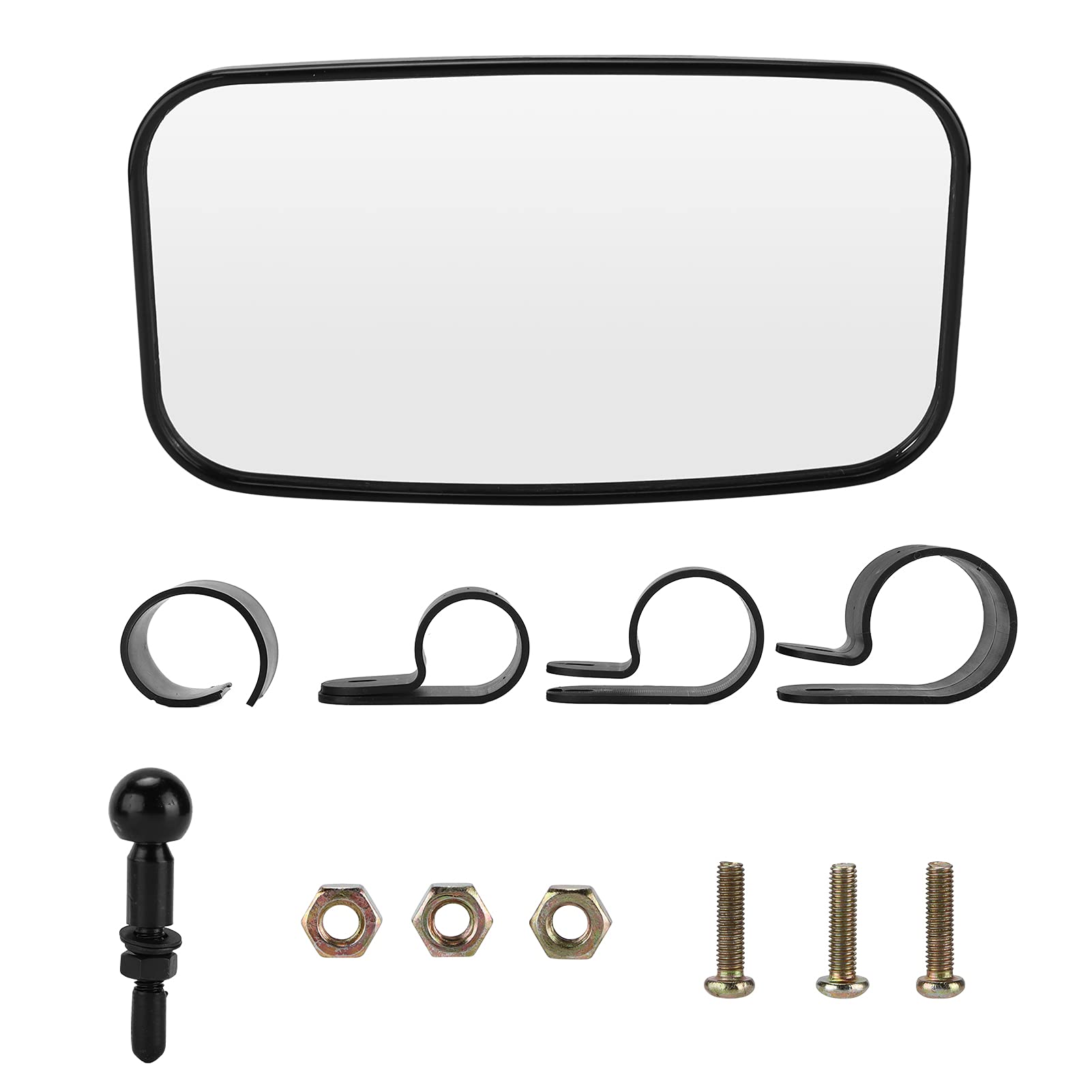 Universal UTV Convex Rearview Mirror - Clear Panoramic ABS Glass for Off-Road Vehicles | Perfect for ATV, Jeep & Truck Accessories | Enhanced Safety for Trail Riding & Off-Road Adventures