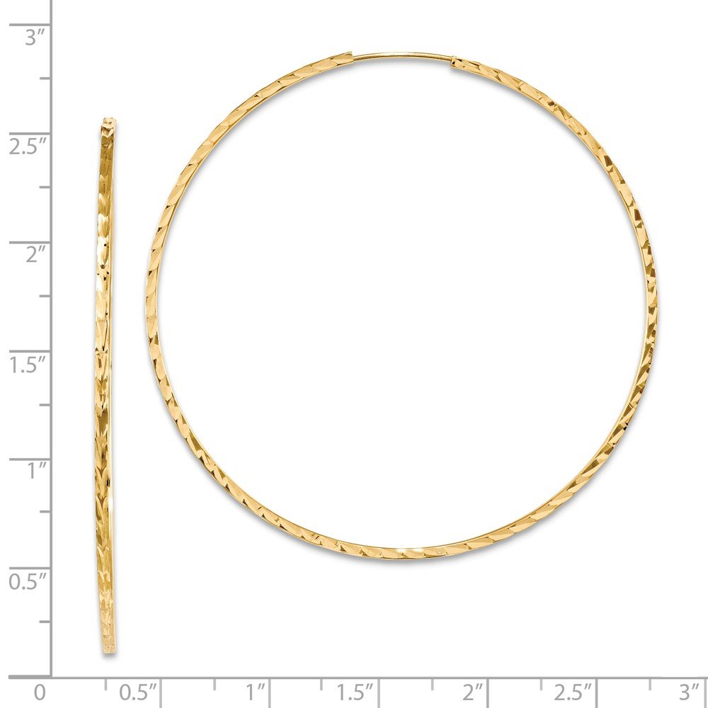 14K Yellow Gold Shiny-Cut Square Tube Endless Hoop Earrings for Women - Classic Elegant Dainty Huggie Earrings for Everyday Wear, Gift Giving & Special Occasions (TF1003)