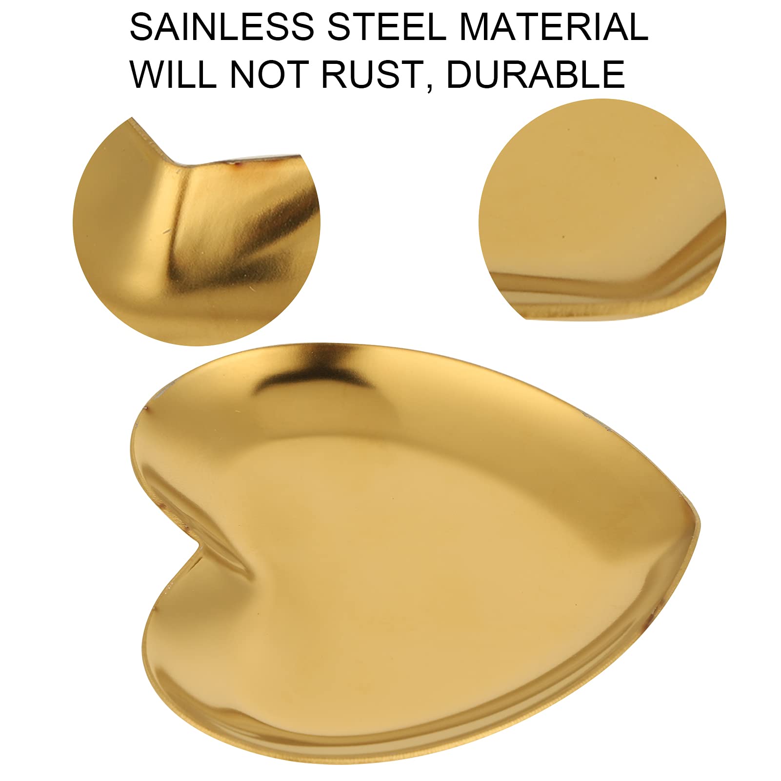 Heart Shaped Stainless Steel Nail & Makeup Palette - DIY Color Mixing Tray for Nail Art, Resin Crafts & Makeup Blending - Gold Finish (Perfect for Salon, Home Manicure & Professional Artists)