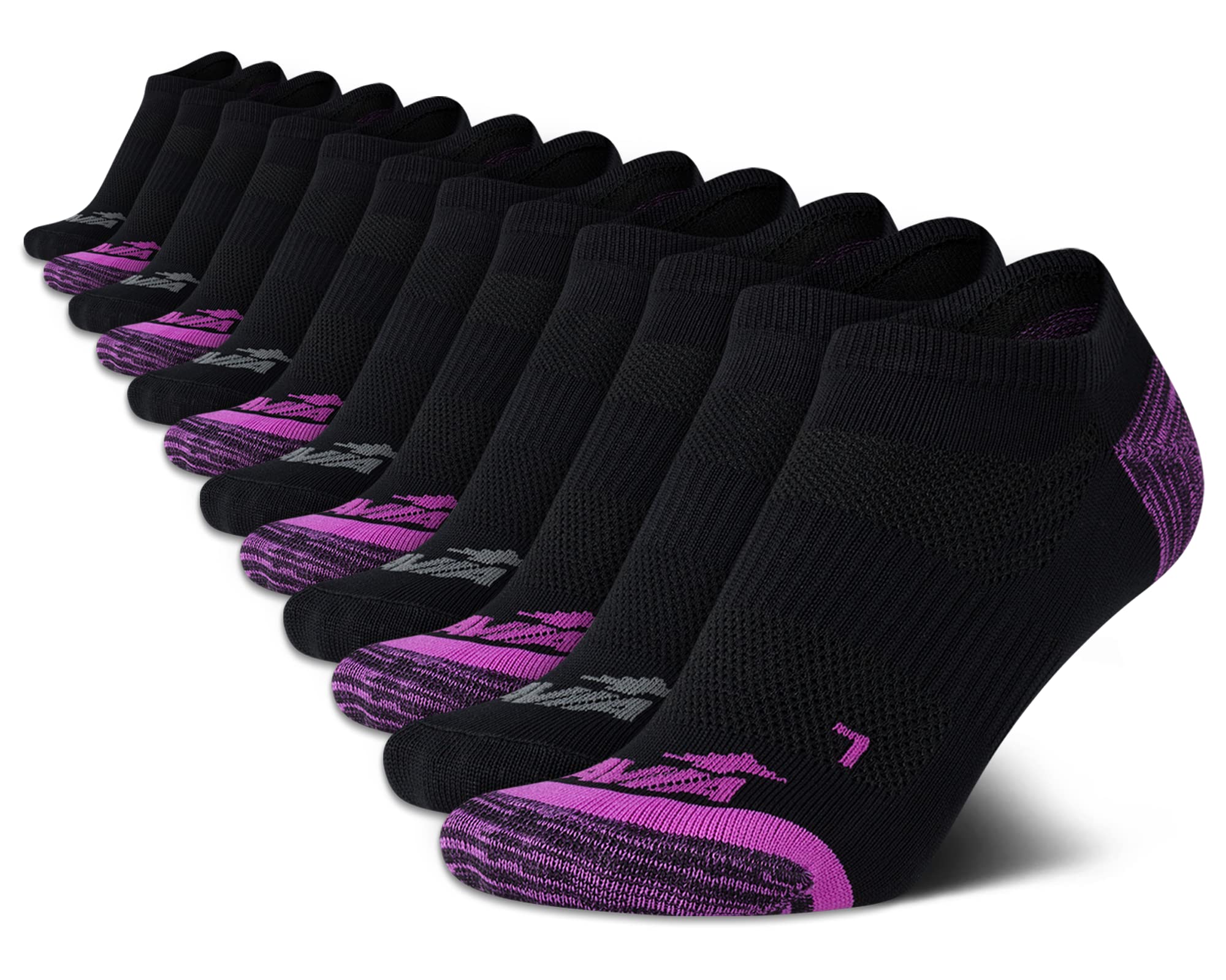 Avia Women's Lightweight Athletic No Show Socks 12-Pack - Breathable Low-Cut Socks for Running, Gym & Casual Wear - Comfortable Invisible Socks for Sneakers & Active Lifestyle