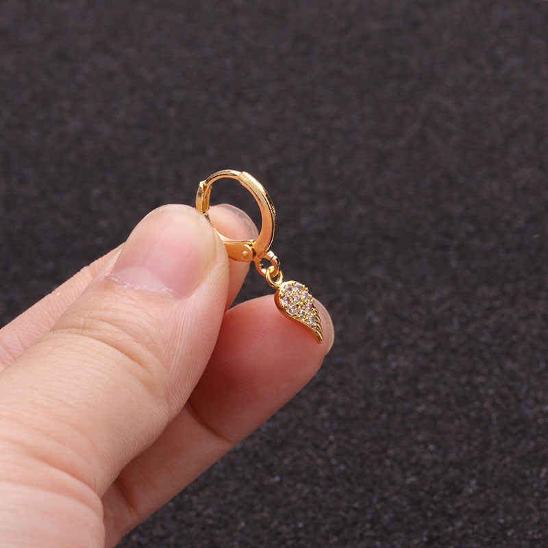 18K Gold Cartilage Celestial Dangle Hoop Earrings for Women | HSPJ1928 | Perfect for Everyday Wear, Parties, and Special Occasions