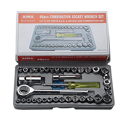 YOZONKY 40-in-1 Wrench Tool Kit with Screwdriver & Socket Set - Professional Automotive & Motorcycle Repair Tools for Car Maintenance, Home DIY Projects (Ideal for Mechanics, Handymen & Homeowners)