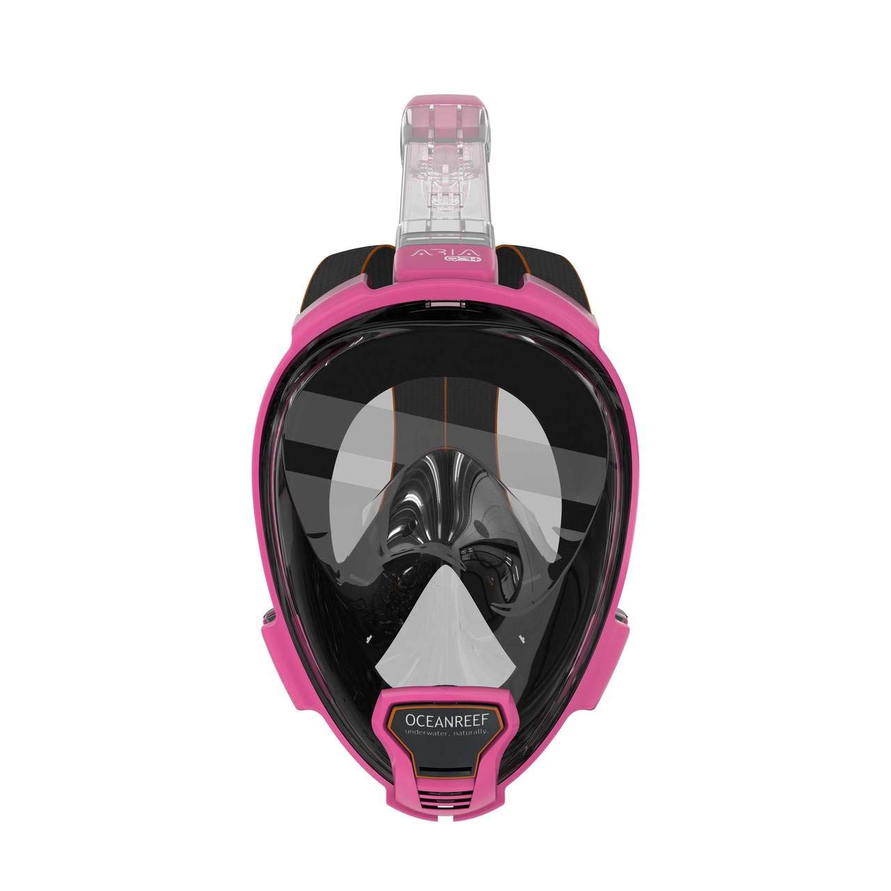 Ocean Reef Aria QR+ Full Face Snorkeling Mask with Camera Mount & Snorkie Talkie - Pink, Size S/M - Perfect for Underwater Photography & Hands-Free Communication