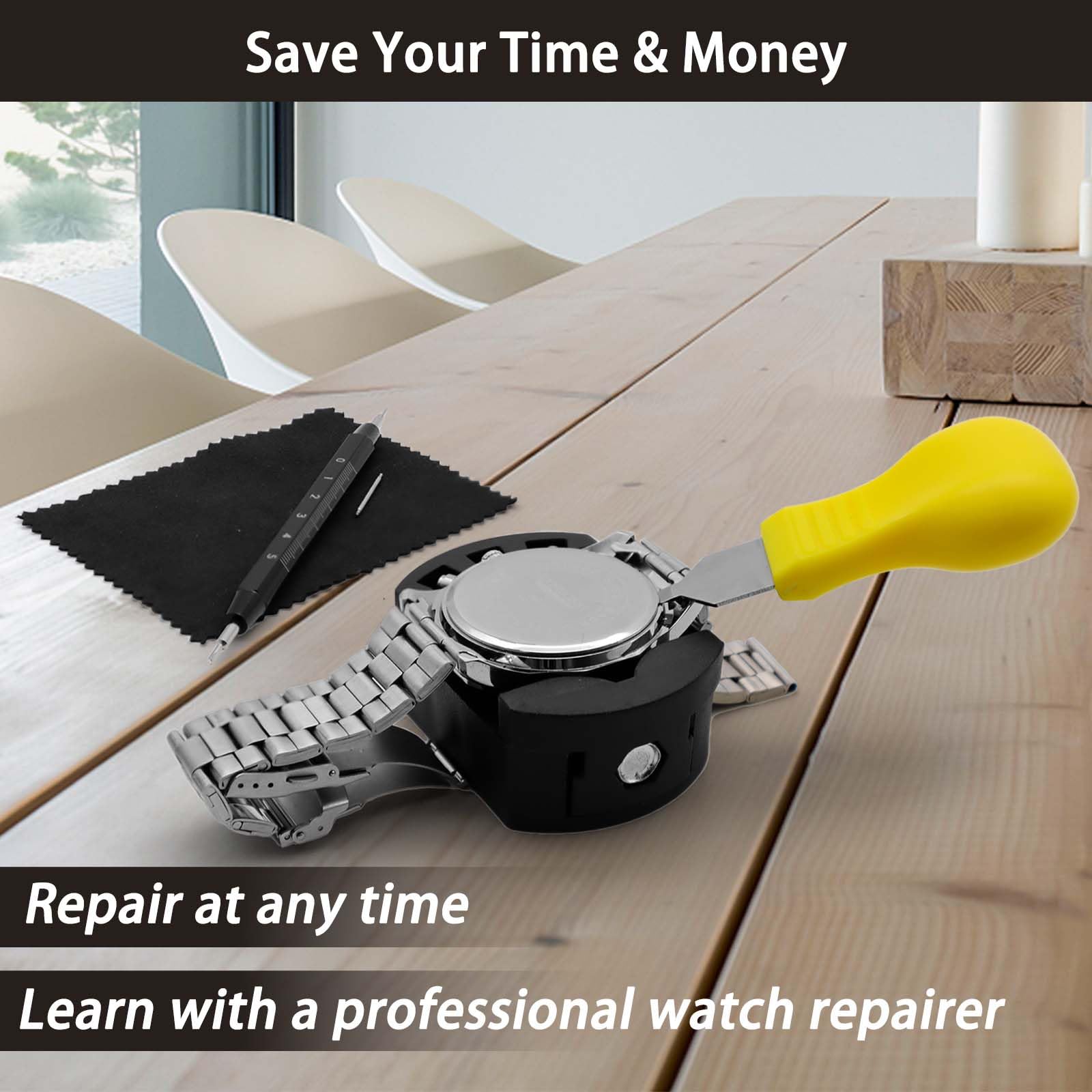 Professional Watch Repair Kit with Battery Replacement Tools - GLDCAPA Watch Link Remover, Case Opener & Press Set in Portable Carrying Case | Perfect for Watch Enthusiasts, Jewelers & DIY Watch Maintenance at Home