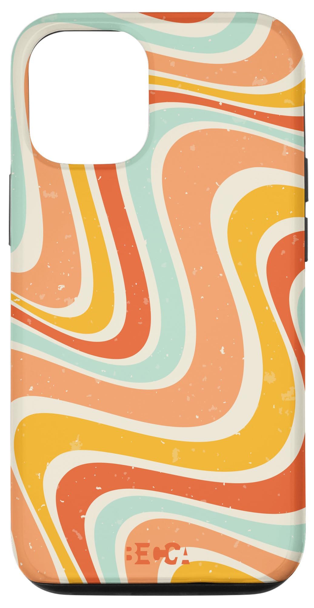 Vintage 70s 80s Psychedelic Liquid Swirl Phone Case for iPhone 12/12 Pro - Retro Hippie Style Protective Cover for Music Festivals & Boho Fashion