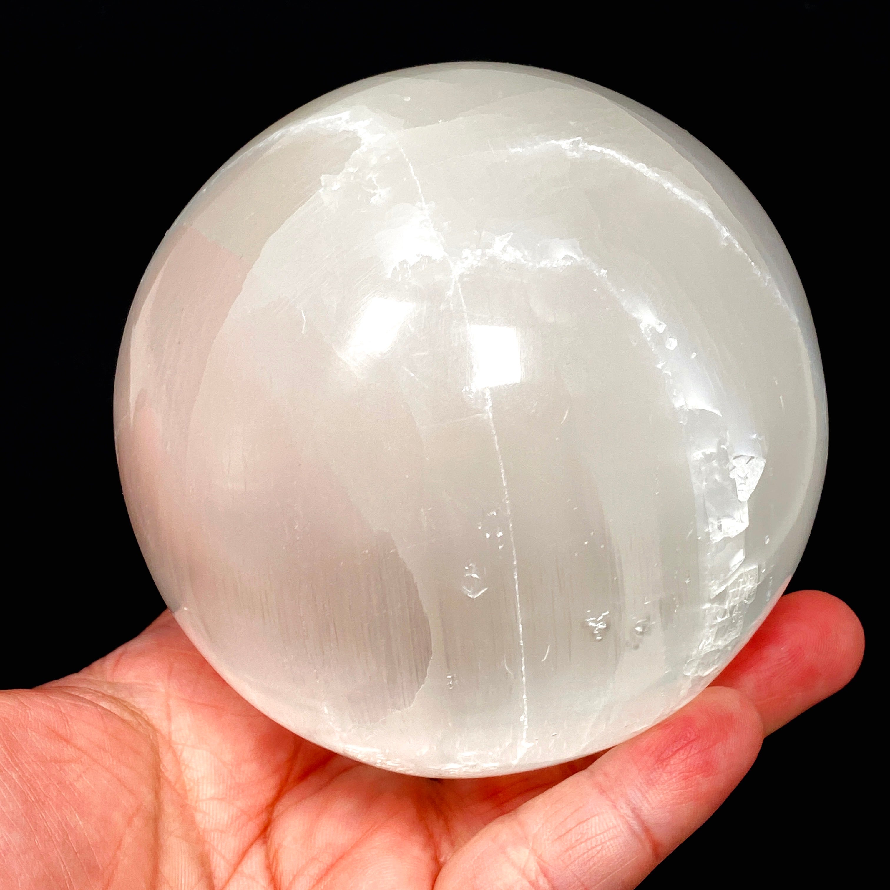 Natural Selenite Crystal Sphere SEL 01 - Healing Stone for Meditation, Energy Cleansing & Home Decor - Perfect for Yoga, Reiki & Spiritual Practices