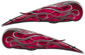 Custom Pink Inferno Flame Decals for Motorcycle Gas Tanks - High-Quality Vinyl Stickers for Harley, Honda, Yamaha - Perfect for Bike Customization & Show Events