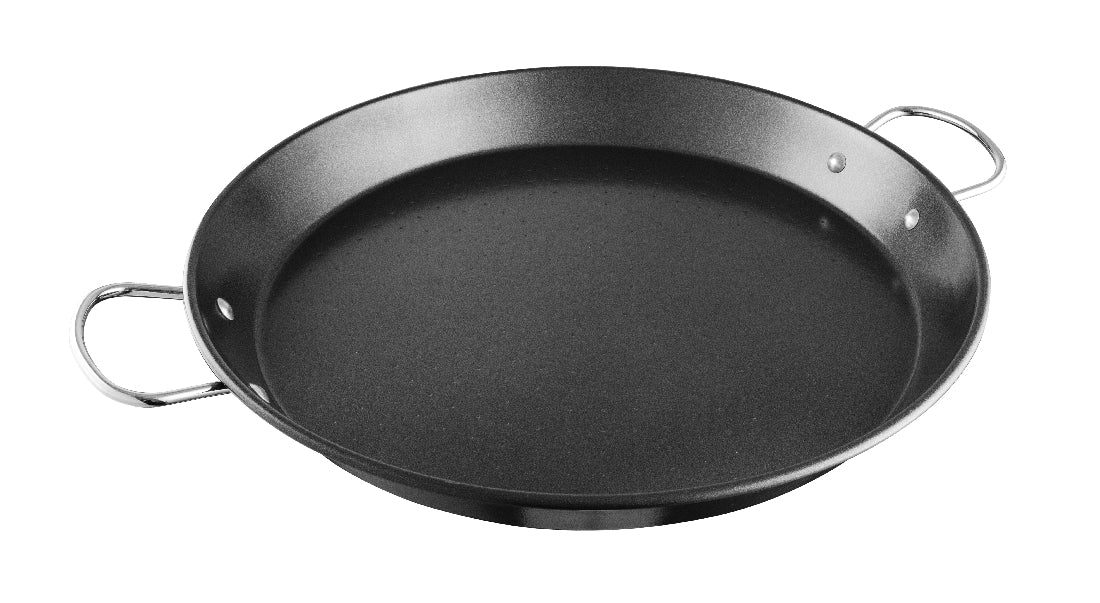 Avanti 40cm Mediterranean Paella Pan - Premium Carbon Steel, Induction Compatible - Perfect for Authentic Spanish Paella, Seafood Dishes & Family Gatherings