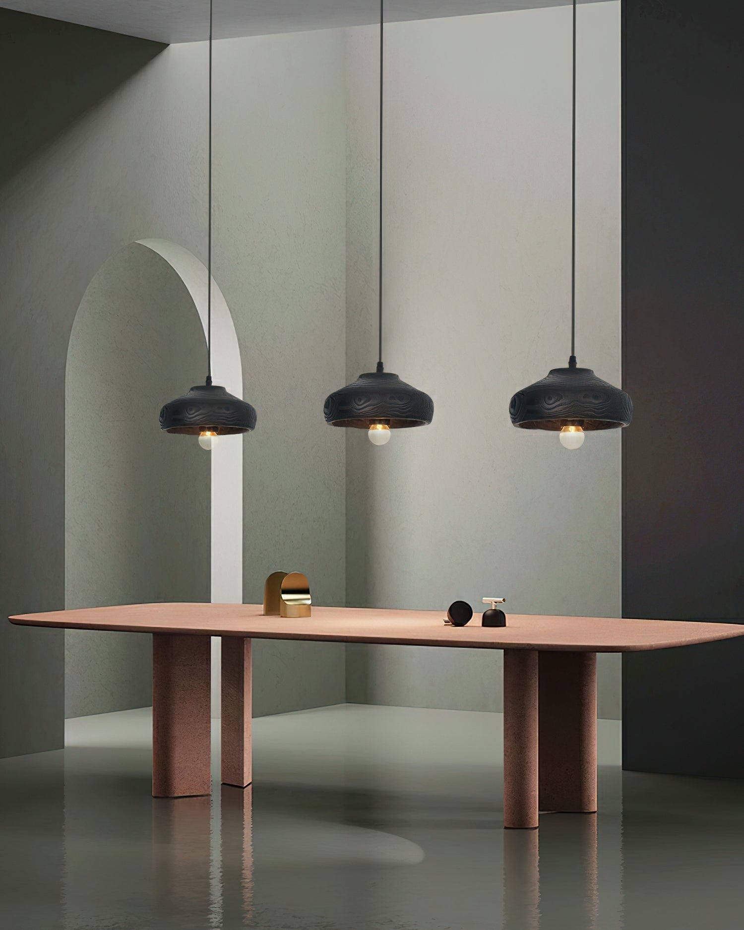 Ashen Wave Pendant Light - Modern Scandinavian Style Ceiling Lamp for Dining Room, Kitchen Island, Living Room & Bedroom Lighting