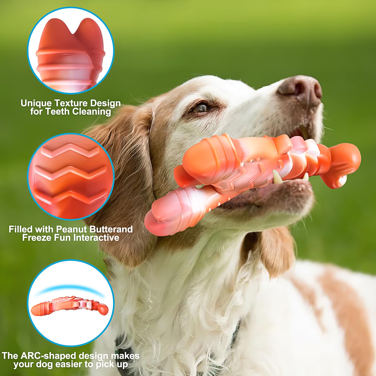 KXK 3-Pack Indestructible Dog Toys for Aggressive Chewers - Durable Chew Toys for Large & Medium Breed Dogs - Super Tough Dog Bone Toys for Powerful Chewers - Perfect for Playtime, Training & Anxiety Relief