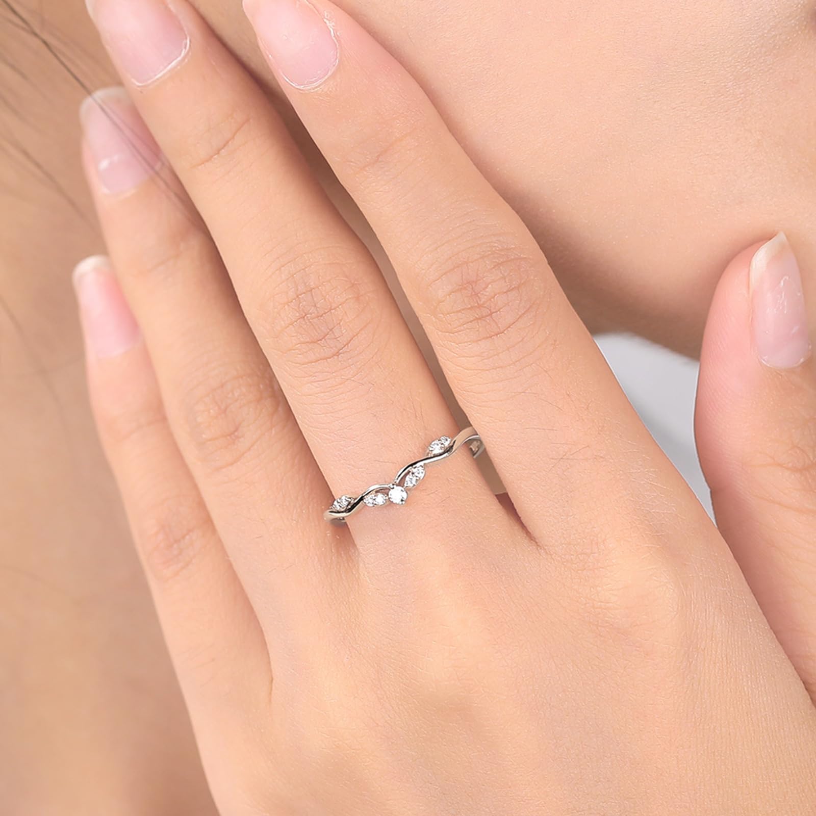 Eternity Rings for Women - 925 Sterling Silver Moissanite Engagement, Wedding & Promise Rings - Stackable Band Size 3-10 - Perfect for Proposals, Anniversaries & Everyday Elegance