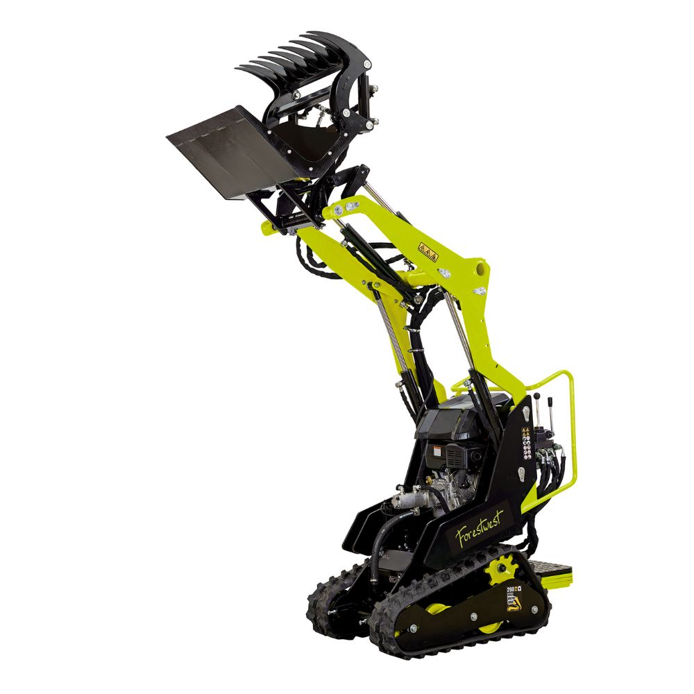 Forestwest BM700B Mini Tracked Skid Steer Loader with 80L Bucket - Compact Construction Equipment for Landscaping, Farming & Snow Removal