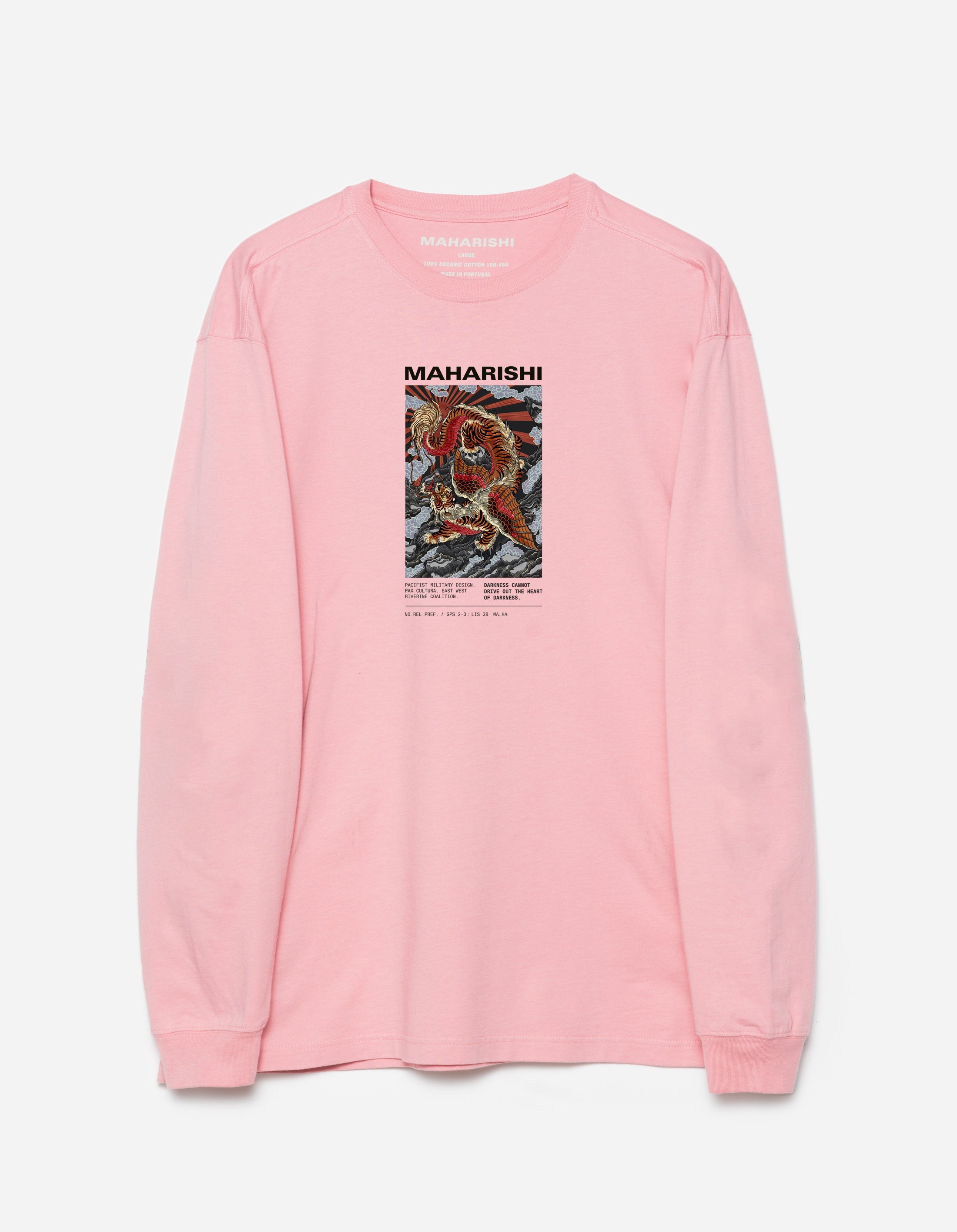 1490 Tiger Dragon Military Long Sleeve T-Shirt Pink - Stylish Streetwear for Men & Women | Perfect for Casual Outfits, Gym Wear, and Urban Fashion