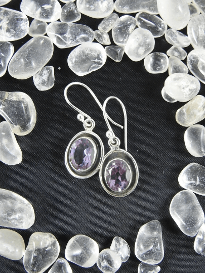 Natural Amethyst Stud Earrings for Women - 925 Sterling Silver Hypoallergenic Jewelry - Perfect for Gifts, Weddings & Everyday Wear