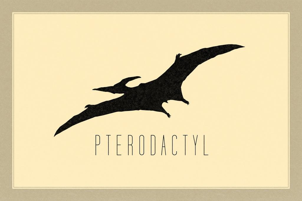 Dinosaur Pterodactyl Poster - 24x16 Inch Premium Dinosaur Wall Art for Kids Room Decor, Dino Themed Bedroom & Nursery Wall Prints - Perfect for Boys/Girls Bedroom, Playroom & Classroom Decor