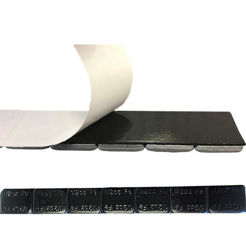 1 oz Coated Steel Black Stick-On Adhesive Wheel Weights - Box of 15 (6-Pack) - Perfect for Balancing Car, Truck & Motorcycle Tires