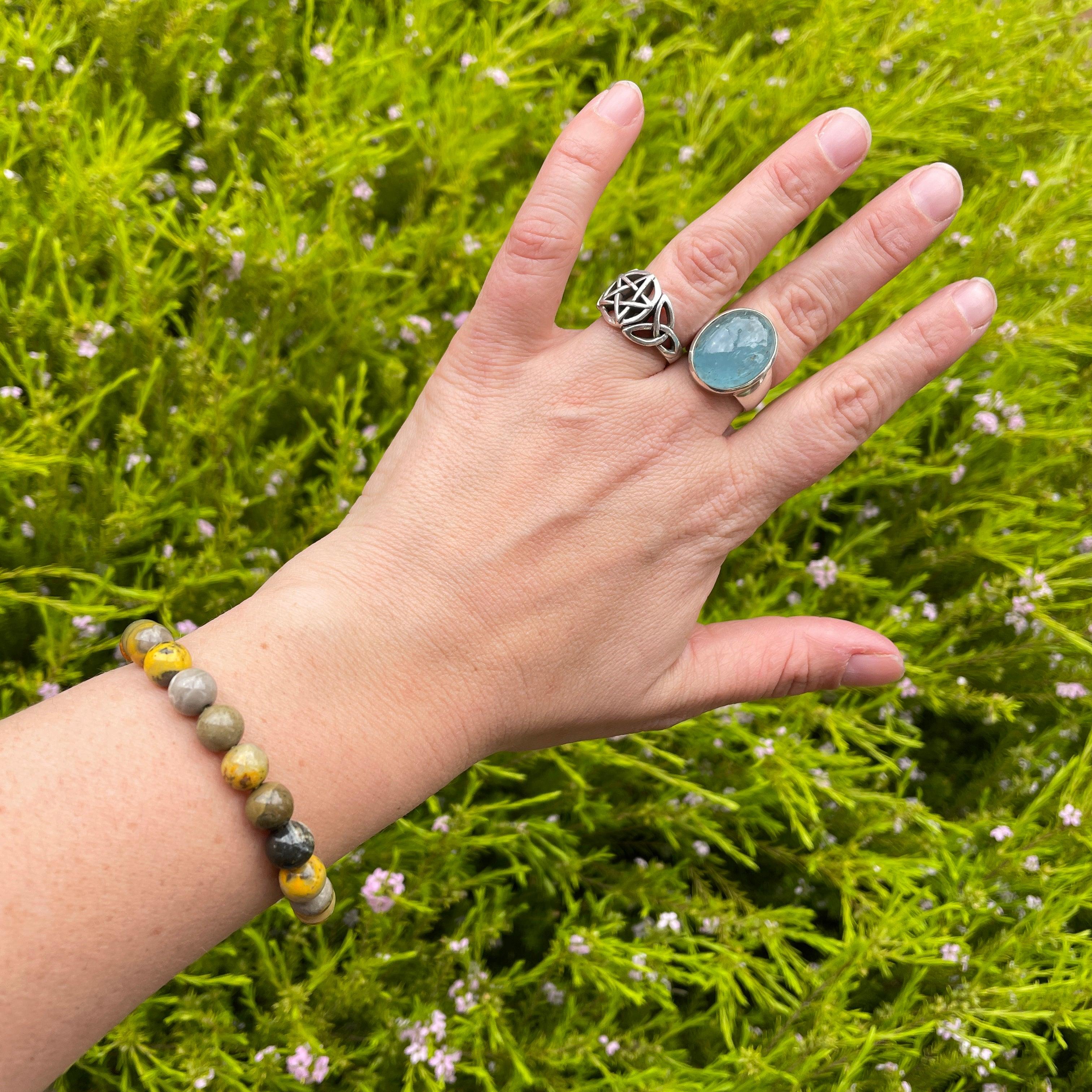 Bumblebee Jasper Bracelet for Women - Natural Stone Healing Crystal Jewelry for Meditation, Energy Balance & Spiritual Protection - Perfect for Yoga, Reiki & Everyday Wear