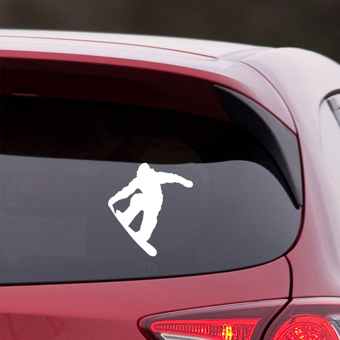 Premium Waterproof Vinyl Snowboard Stickers (Set of 2) - White Sport Decals for Laptop, Phone, Helmet, Car Window, Mug & Wall Decor - Perfect for Snowboarding Enthusiasts & Winter Sports Fans