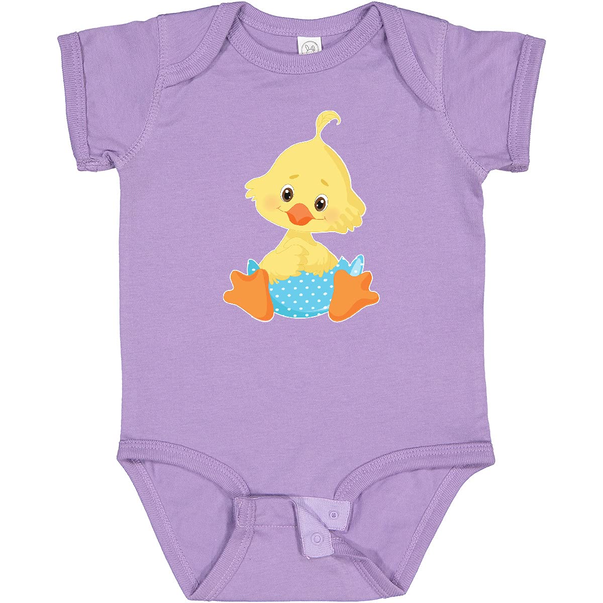 Inktastic Cute Easter Chick in Blue Easter Egg Baby Bodysuit - Soft Cotton Infant Onesie for Easter Photos, Baby Shower Gifts & Holiday Outfits
