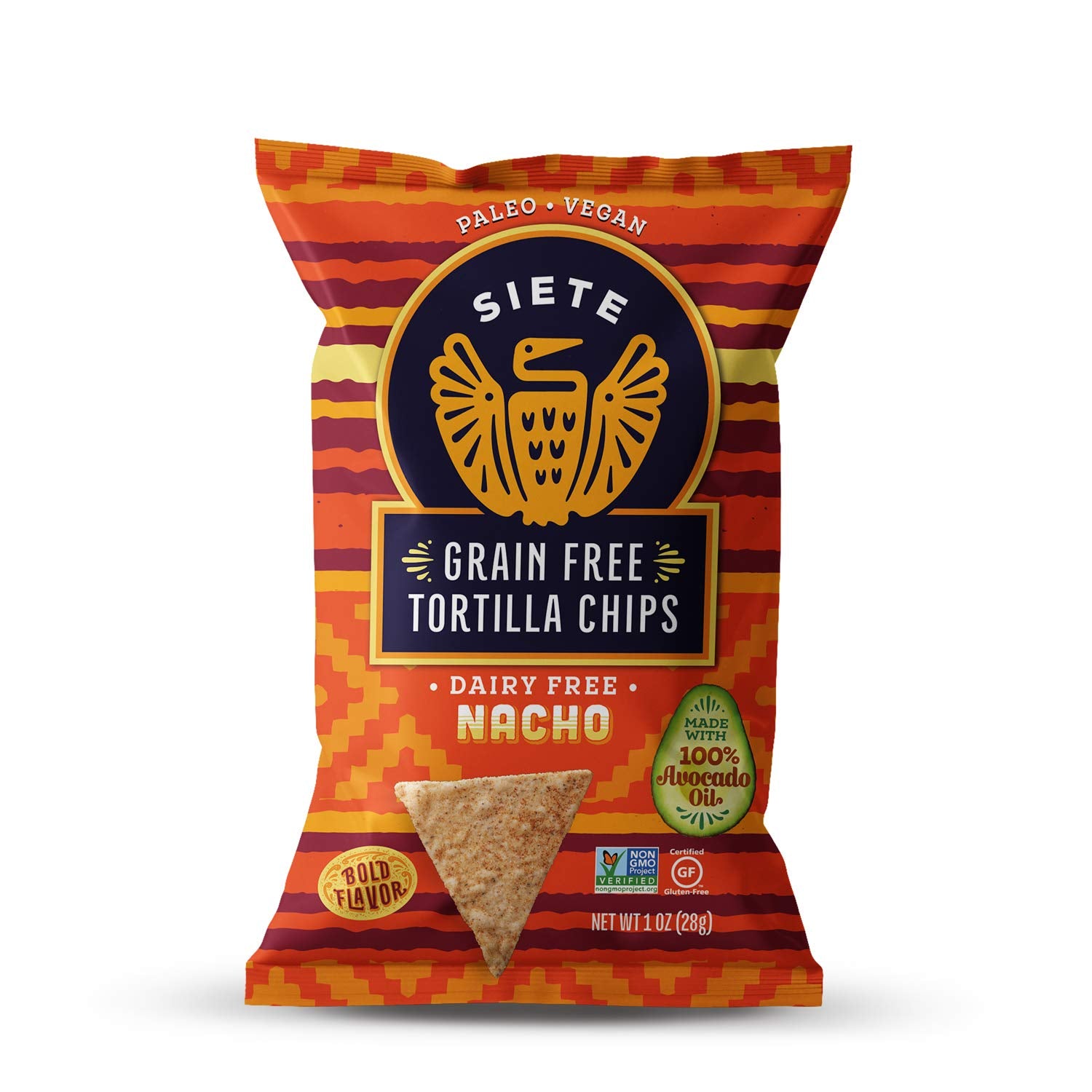 Siete Nacho Grain Free Tortilla Chips - Gluten Free, Vegan, Paleo Friendly Snacks (Pack of 12) - Perfect for Parties, Movie Nights & Healthy On-the-Go Snacking