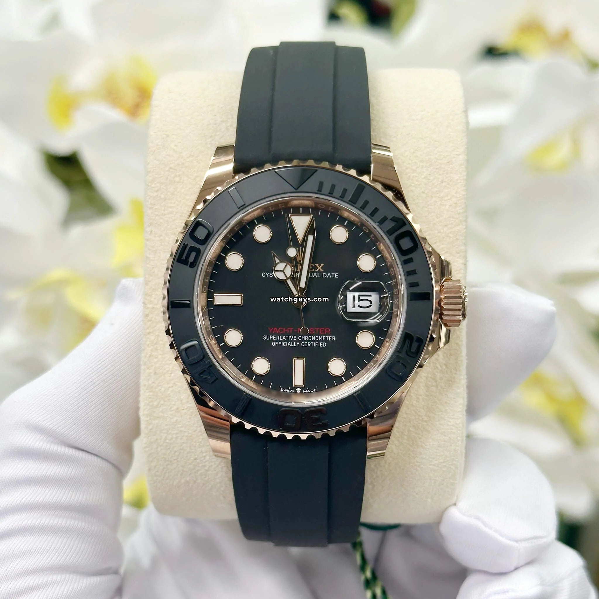 Rolex Yacht Master 126655 Luxury Watch - 18K Everose Gold & Oysterflex Bracelet - Premium Automatic Men's Watch for Sailing, Yachting & Special Occasions