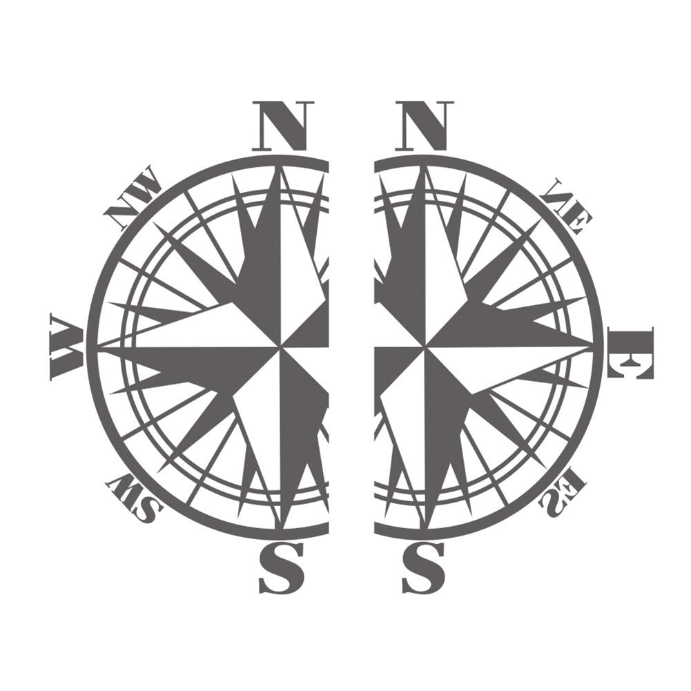 2Pcs Self-Adhesive PVC Compass Car Decals - Durable Vehicle Stickers for Cars, Trucks, SUVs, and Motorcycles - Perfect for Outdoor Adventure Enthusiasts