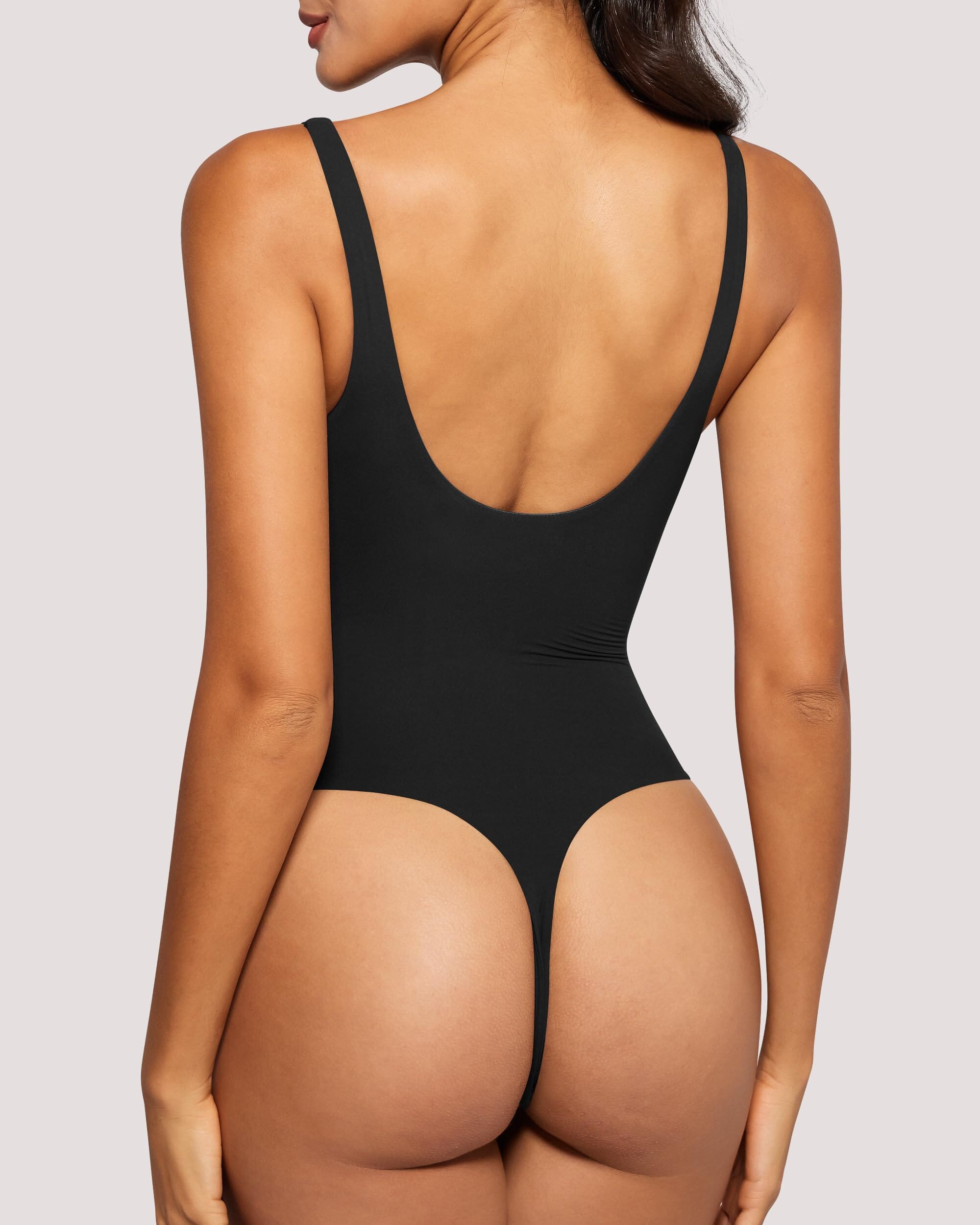 QUEENIEKE Women's Square Neck Bodysuit - Stretchy Slim Fit Basic Tank Top for Layering, Casual Wear & Night Out | Summer Fashion Essential
