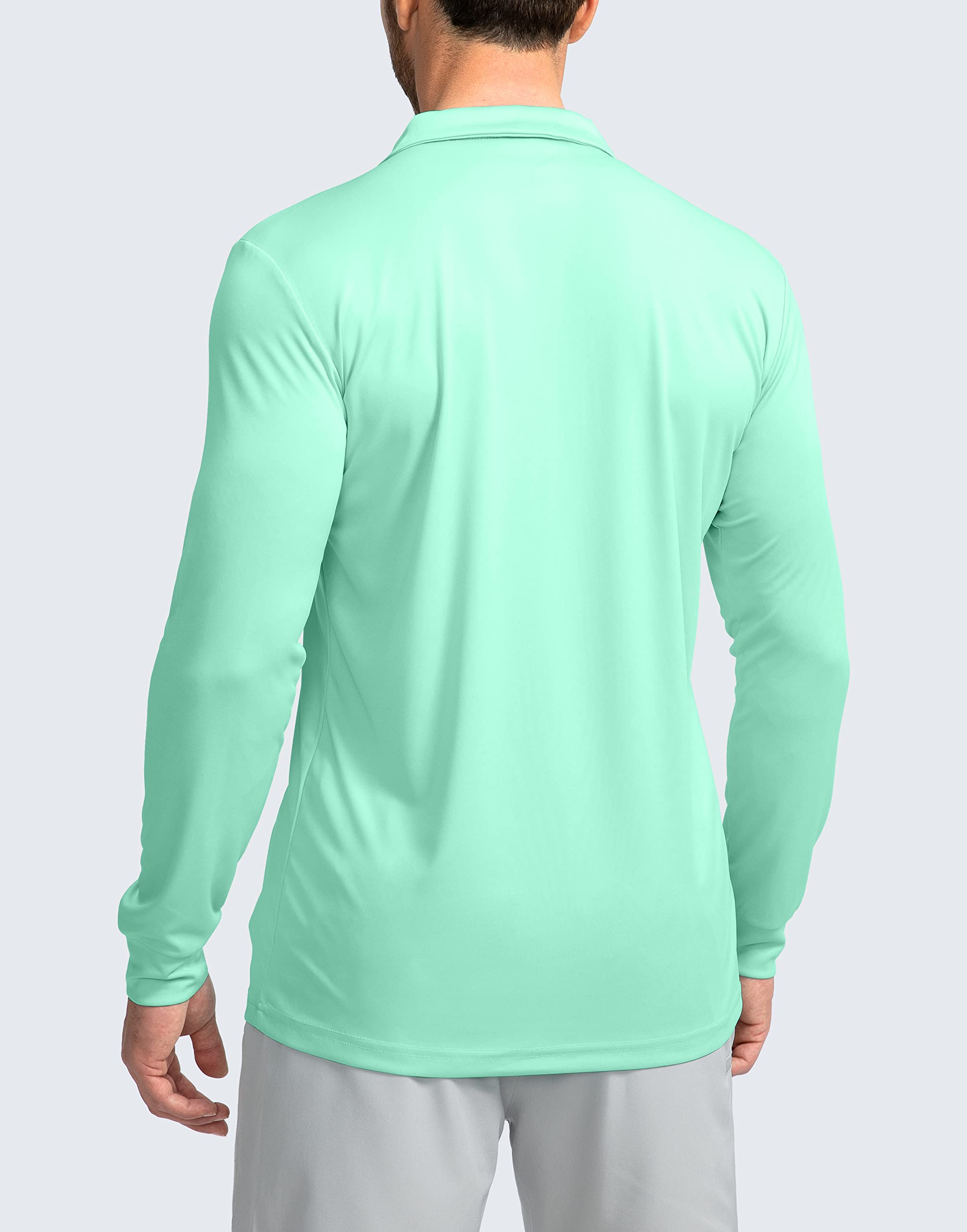 Men's Long Sleeve Polo Shirt - UPF 50+ Sun Protection Golf Shirt | Lightweight & Breathable for Golf, Work, Fishing & Outdoor Activities | Moisture Wicking & UV Protection Performance Shirt