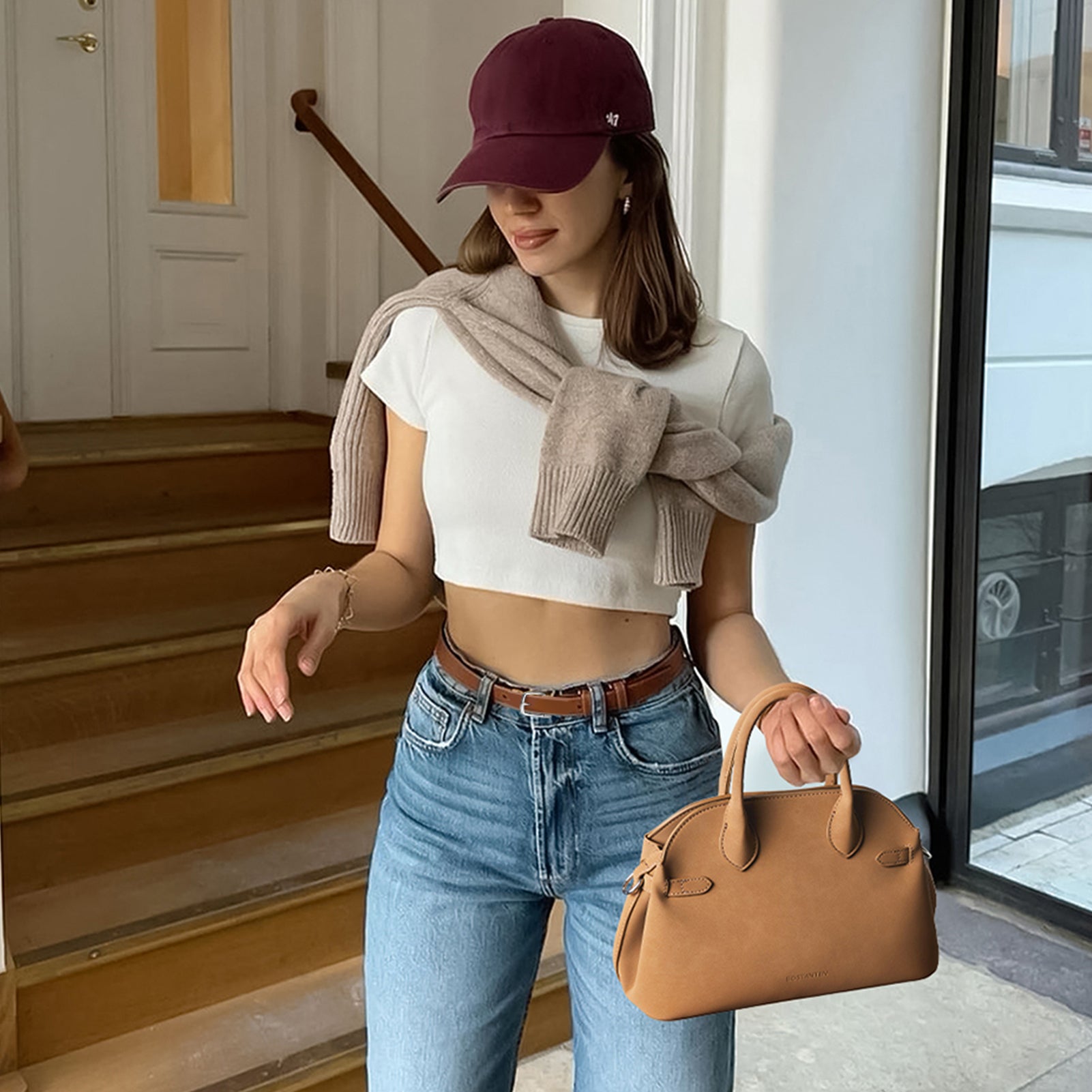 Claire Designer Suede Top Handle Satchel Bag for Women - Elegant Leather Handbag Purse for Work, Travel & Everyday Use