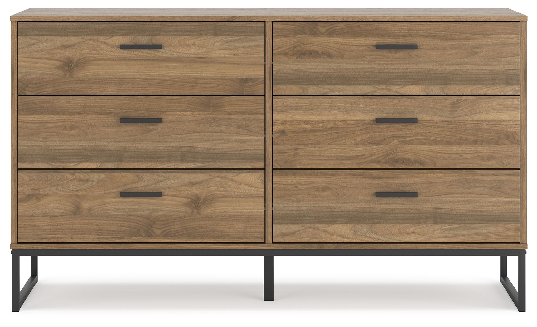 Deanlow Honey Six Drawer Dresser - Solid Wood Bedroom Chest of Drawers for Storage | Perfect for Bedroom, Nursery, or Dorm Organization