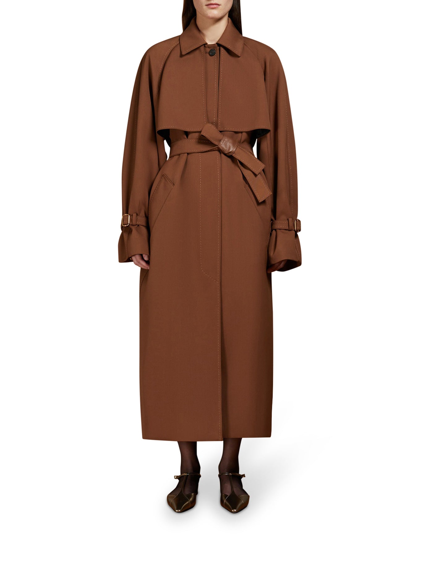 Drop-Proof Gabardine Trench Coat for Women - Waterproof Windbreaker with Belt - Stylish Outerwear for Rainy Days, Commuting & Travel