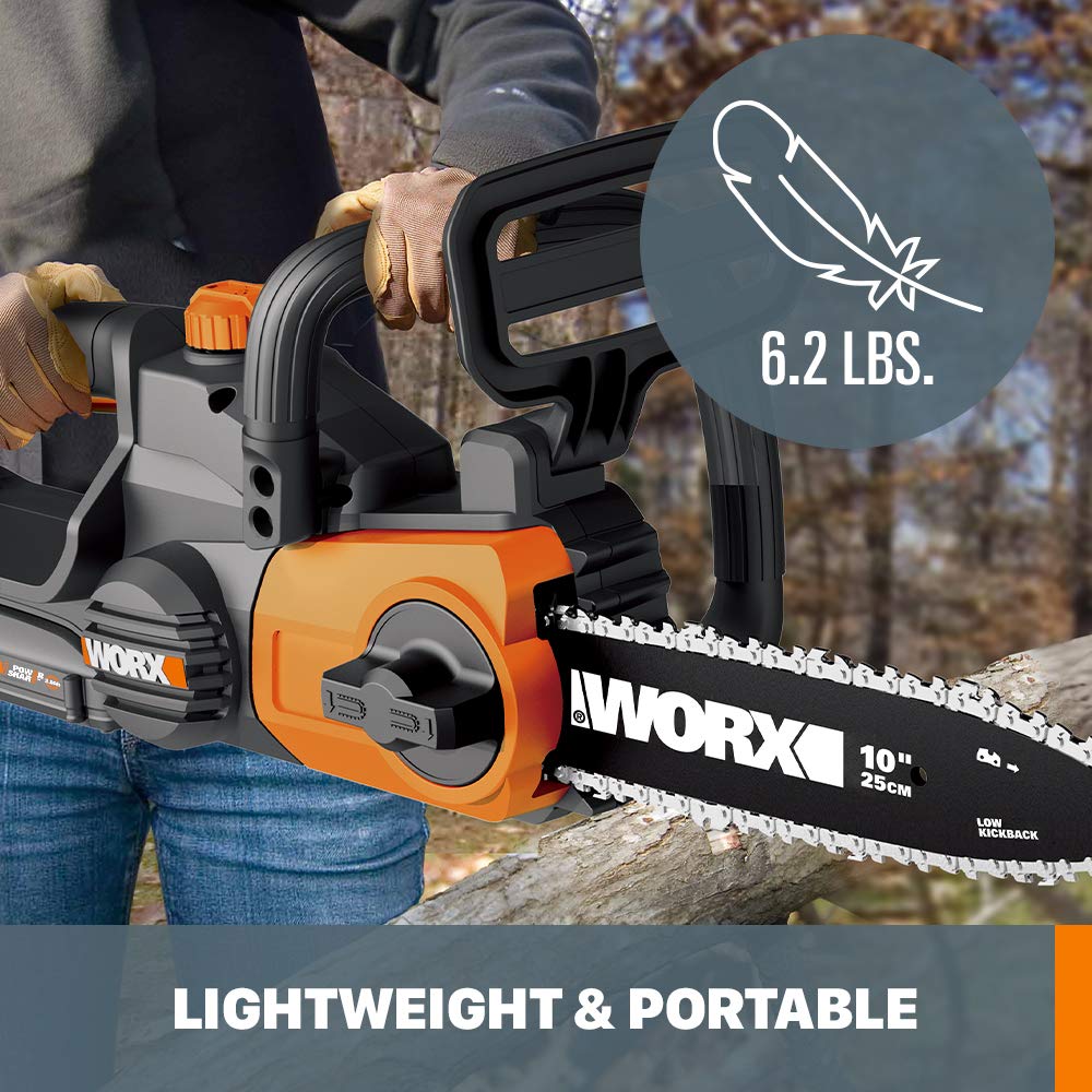 WORX WG322.9 20V Cordless Chainsaw - Tool Only (No Battery/Charger) | Perfect for Tree Trimming, Yard Cleanup & DIY Wood Cutting Projects