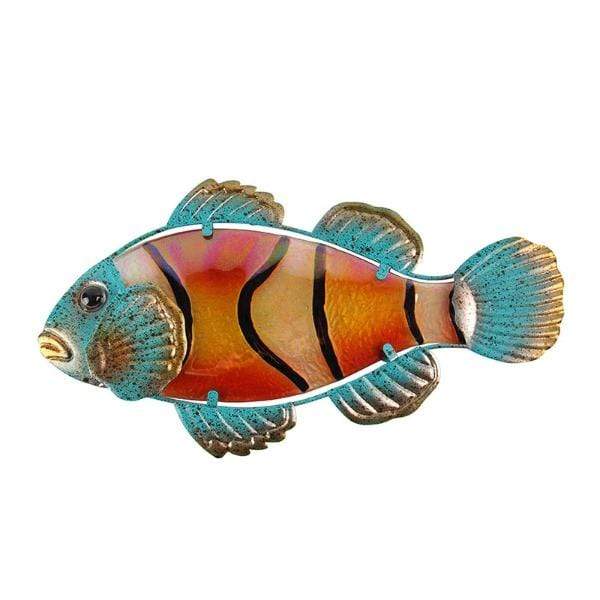 Clown Fish Metal Wall Art Decor - Handmade Ocean Themed Home Decor for Living Room, Bedroom & Office - Unique Marine Life Wall Sculpture