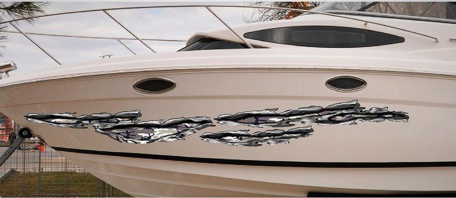 Camo Tears Boat Graphic Decals - Waterproof Vinyl Stickers for Boats, Cars & Outdoor Gear - Perfect for Marine, Off-Road & Adventure Enthusiasts