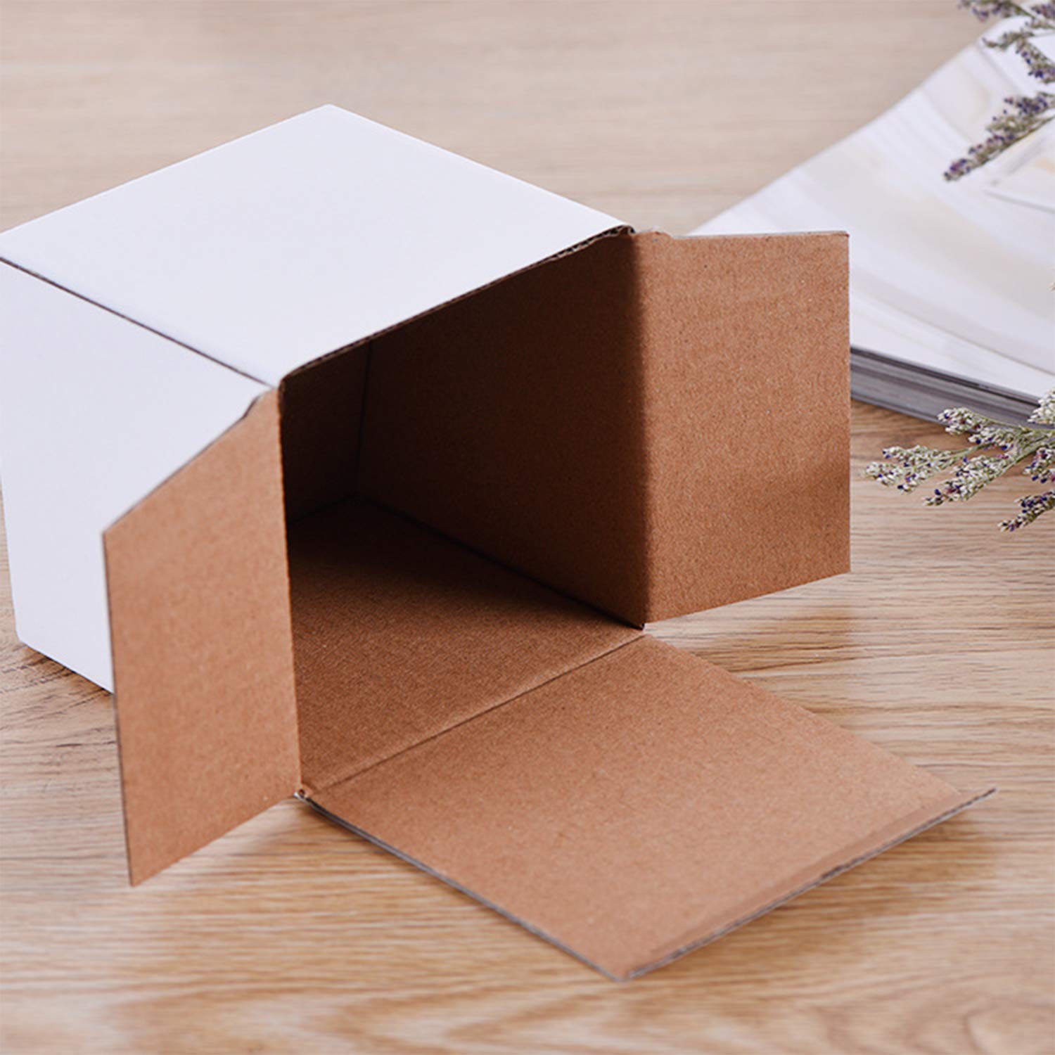 Lainrrew 12-Pack 5x5x5 Inch White Kraft Corrugated Cardboard Shipping Boxes - Small Recyclable Mailing Boxes for Ecommerce, Gift Packaging & Storage (5