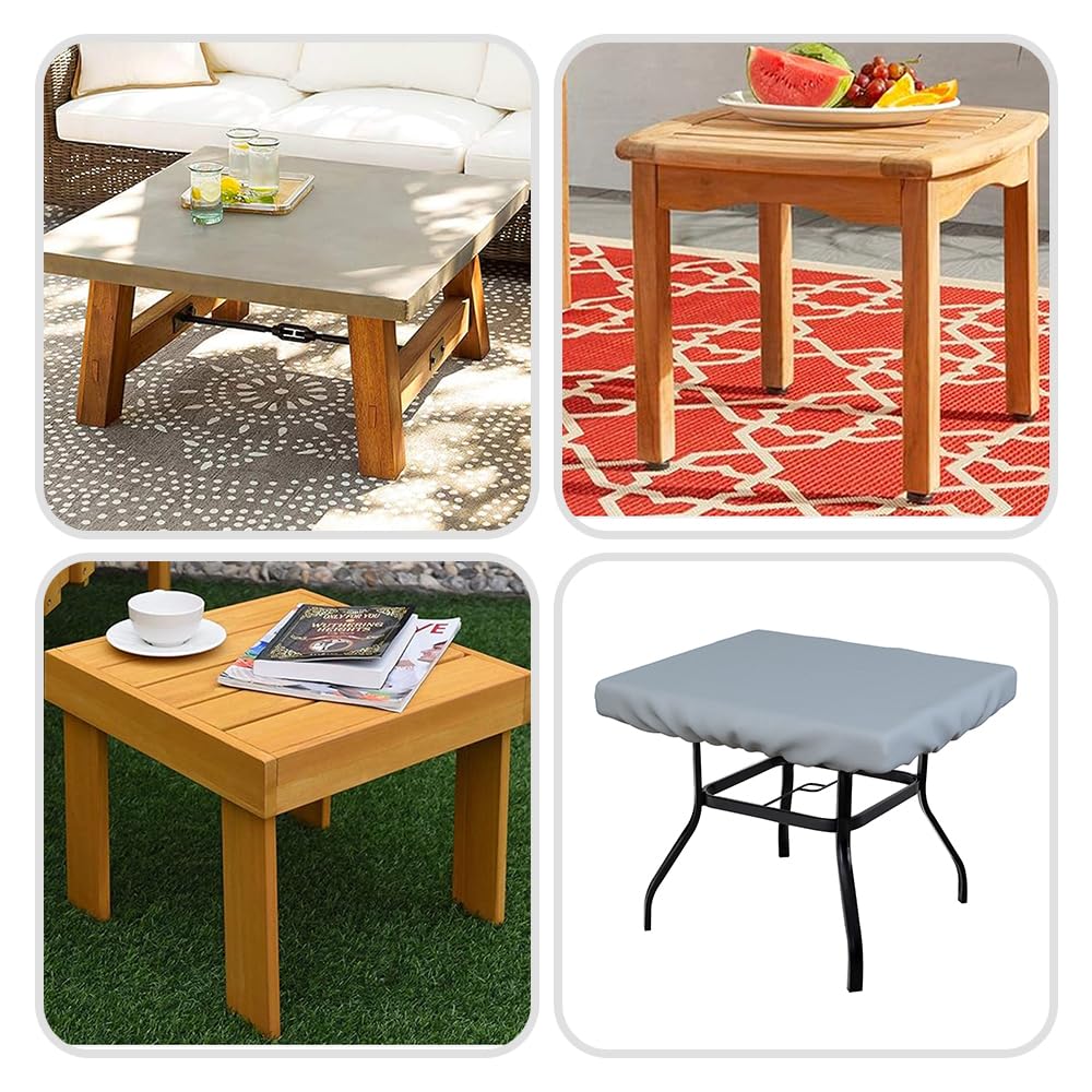 Heavy Duty 18 Oz Waterproof UV & Weather Resistant Square Table Cover - Outdoor Patio Furniture & Coffee Table Protector (24