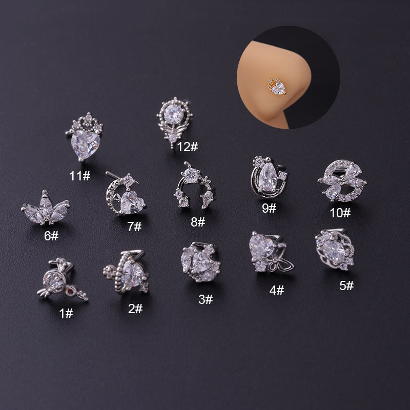 20G Surgical Steel Nose Stud Heart Nostril Ring - Hypoallergenic Body Jewelry for Sensitive Skin | Perfect for Daily Wear, Parties & Special Occasions