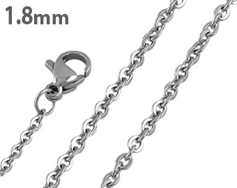 1.8MM Stainless Steel Flat Cable Chain Necklace for Women & Men - Durable & Hypoallergenic Jewelry for Everyday Wear, Gifts & Special Occasions